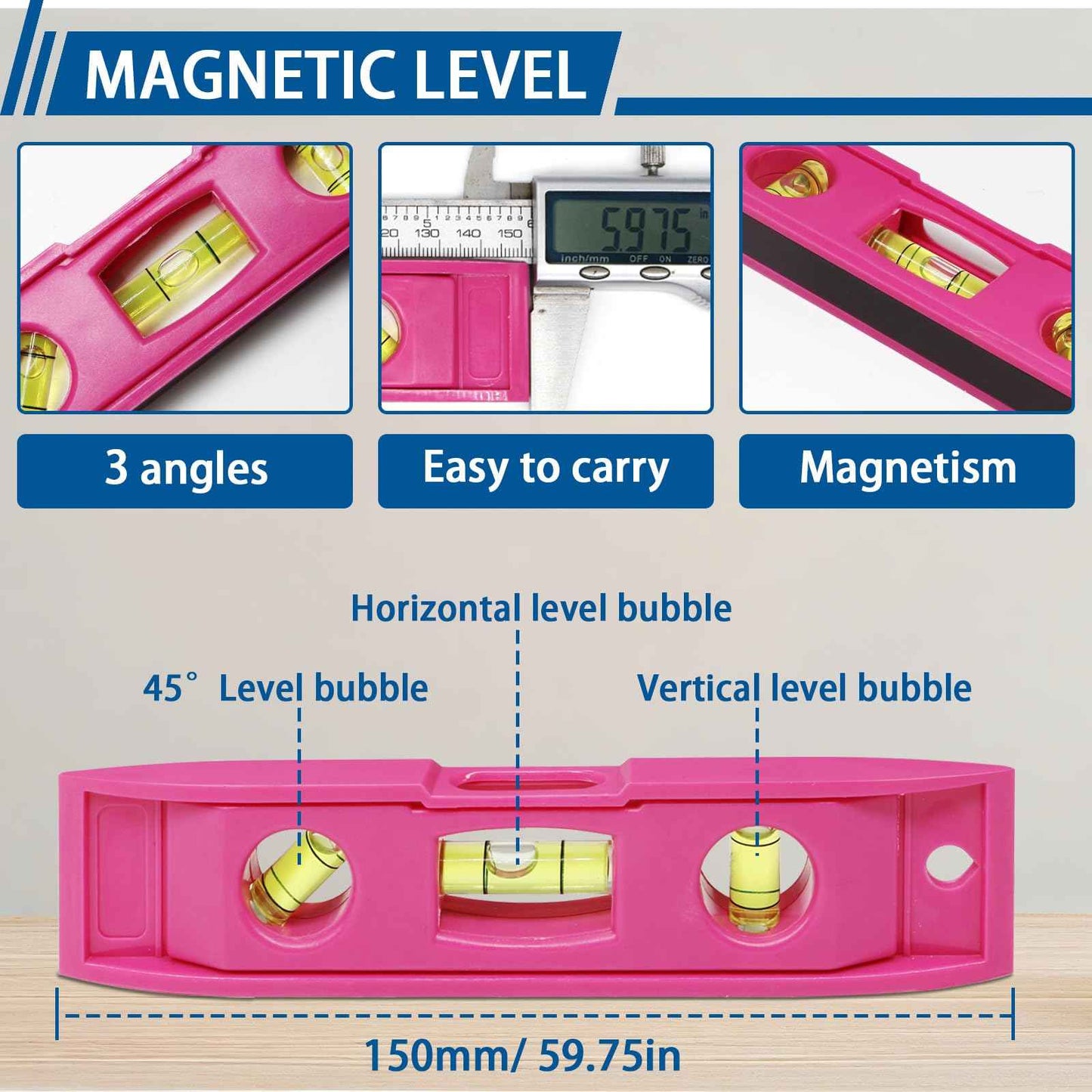 308Pcs Picture Hanging Kit, Hanging Hardware with Hooks, D Ring, Nails, Wire Wall Hanging Kits with Magnetic Level, Small Pink Claw Hammer for Hanging Pictures Frame Painting Home Office Wall Decor