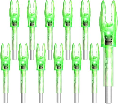 G Lighted Nocks - 6/12 Pack for Arrows | Compatible with .165, .204, .233, .244, .246 ID Bolts