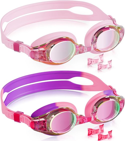 Aegend Kids Swimming Goggles - Anti-Fog, Waterproof & UV Protection | 2-Pack for Ages 4-16