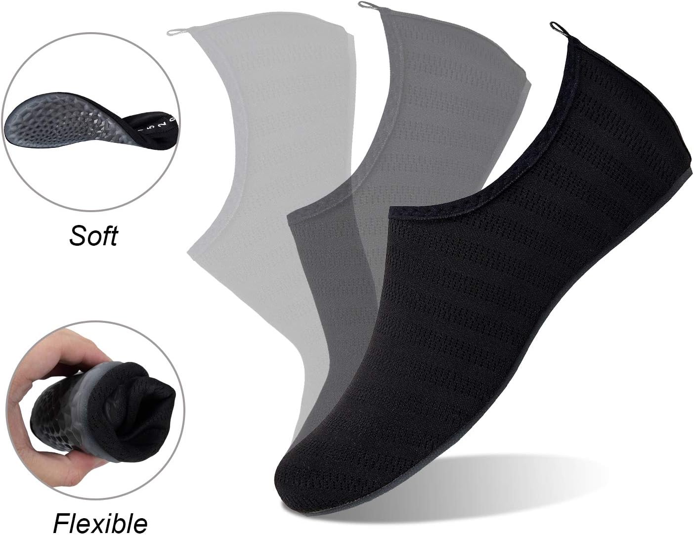 WateLves Water Shoes - Quick-Dry Aqua Socks for Beach, Swim & Yoga - Unisex Translucent Soles
