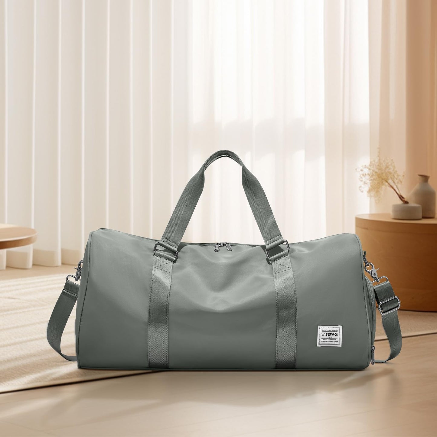 Travel Duffle Bag,Weekender Overnight Bags for Women with Shoes Compartment,Tote Gym Bag Personal Item Carry On Bag for Travel Business Trips Sport Hospital Dance Dark Green