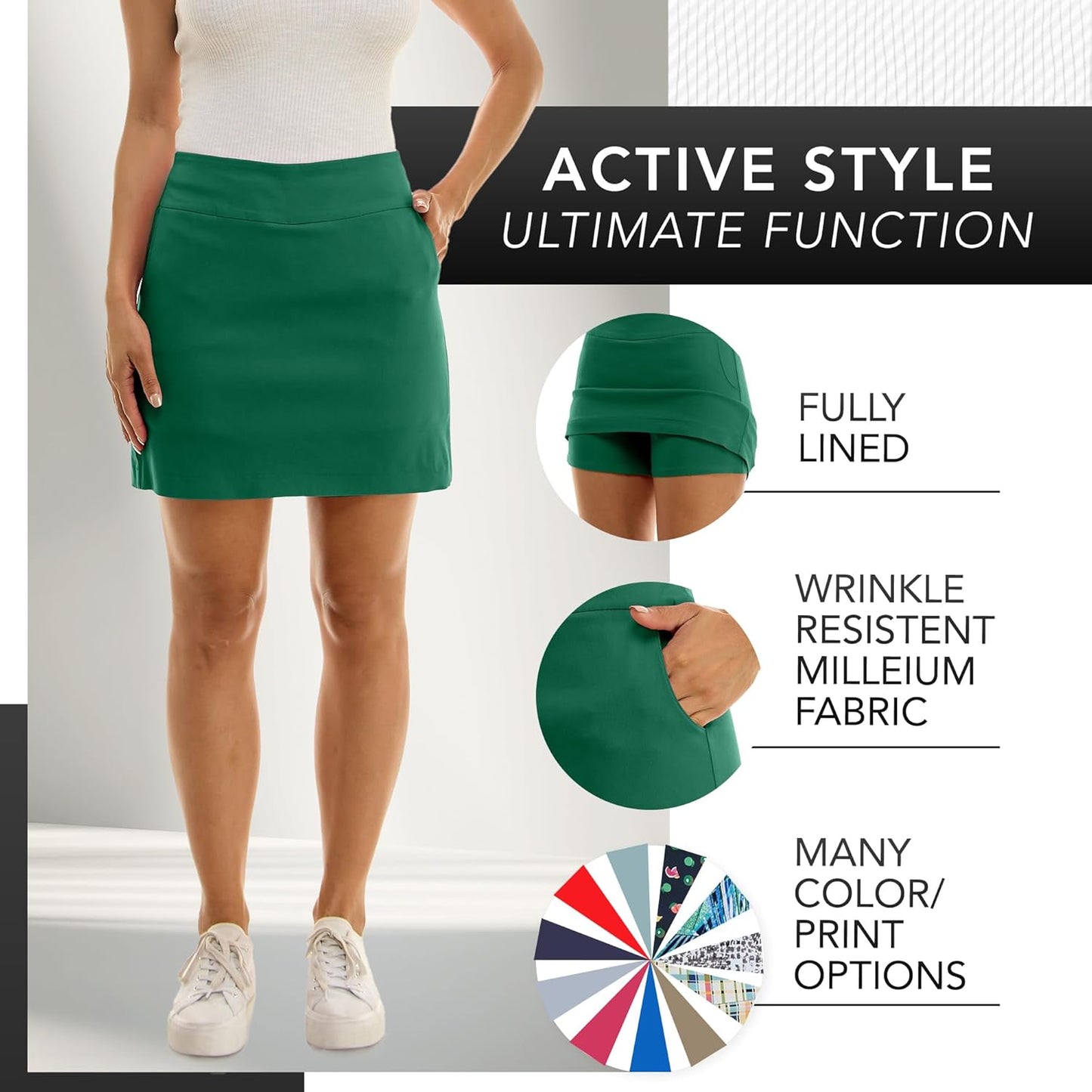 Zac & Rachel Women's Solid Pull-On Skort - Comfortable & Stylish | Perfect for Active Days