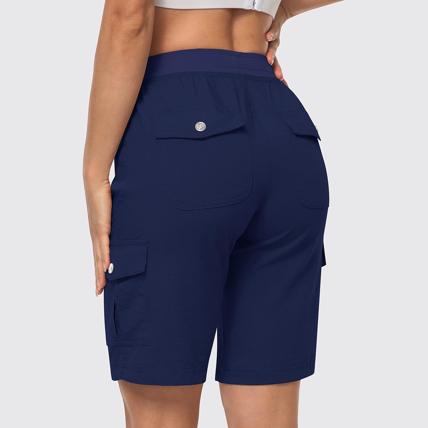 MoFiz Women's Hiking Cargo Shorts - Lightweight Quick-Dry Design | 10" Length, 6 Pockets for Outdoor Adventures
