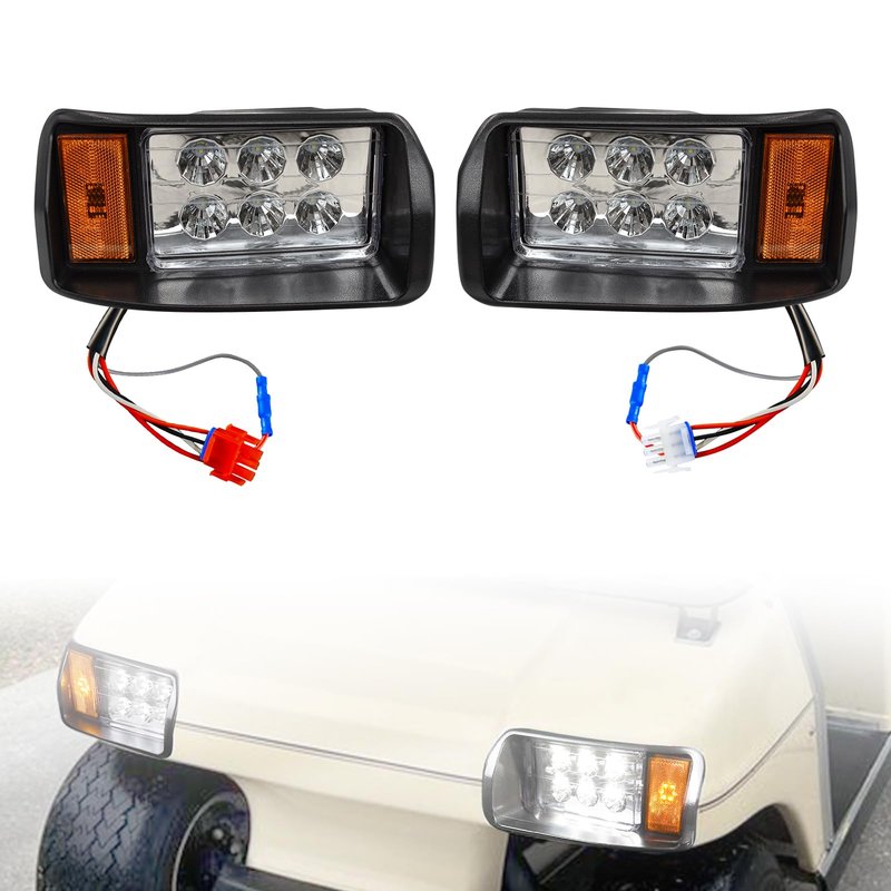 Orle Oko Golf Cart Headlight for Club Car DS 12V Factory Style Street Legal LED Golf Cart Front Headlights for Club Car DS 1993-up Gas and Electric OEM 101988001 101988002