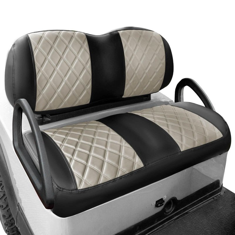 NOKINS Golf Cart Seat Covers Fit Club Car Precedent/Tempo/Onward Premium Front Seat Cushion, Golf Cart Vinyl Leather Diamond Seat Covers, Soft/Scratch-Resistant/No Stapler Needed (Oyster Gray&Black)