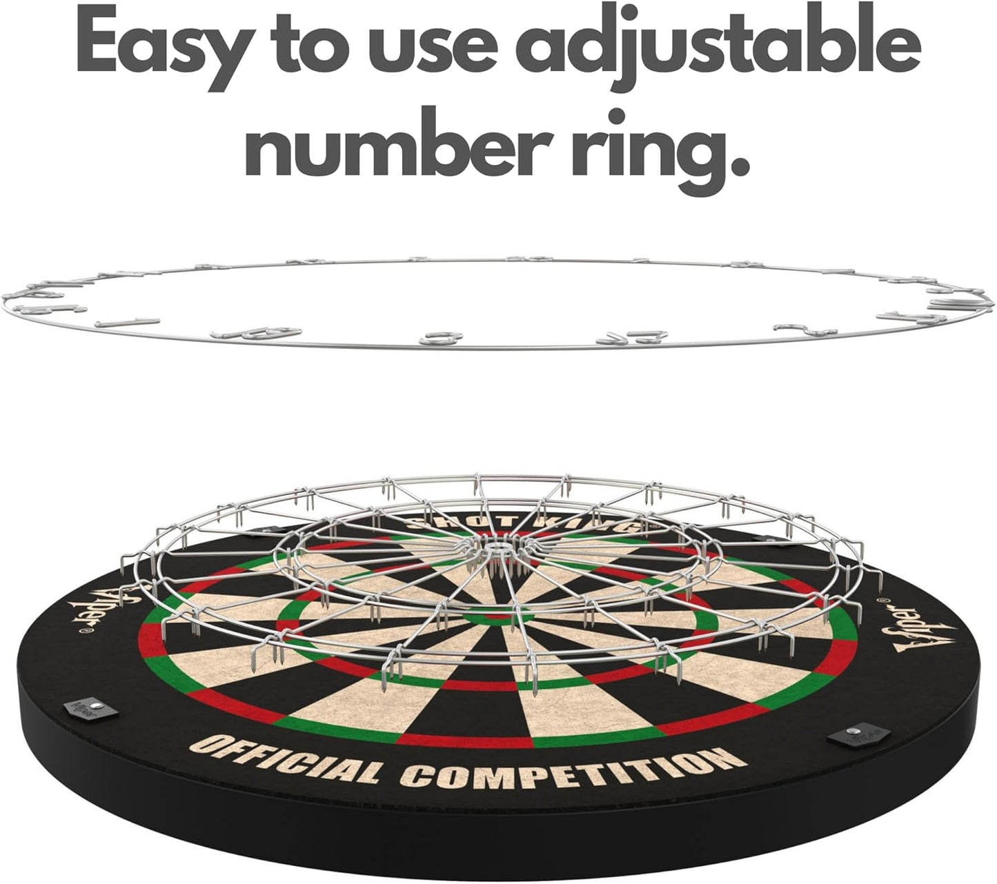 Viper by GLD Products Shot King Dartboard Set - Regulation Bristle Steel Tip with 6 Darts | Black