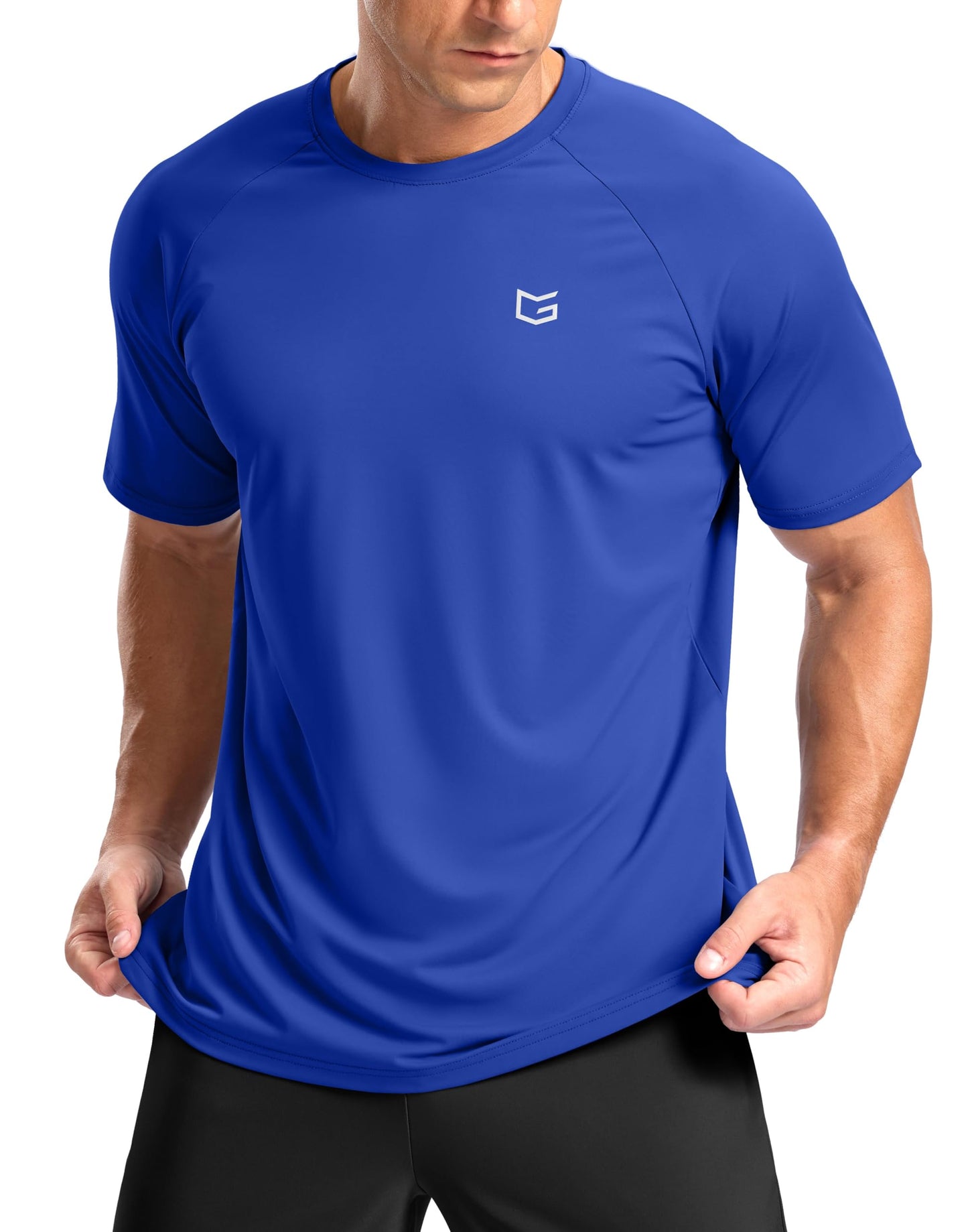 G Gradual Men's Athletic Workout T-Shirts Moisture Wicking Cooling Running Shirts Short Sleeve Performance Tee for Gym Tennis(Royal Blue,XXL)
