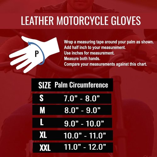 Jackets 4 Bikes Motorcycle Gloves - Premium Leather, Touch Screen, Non-Slip Biker Protector | Men’s Size