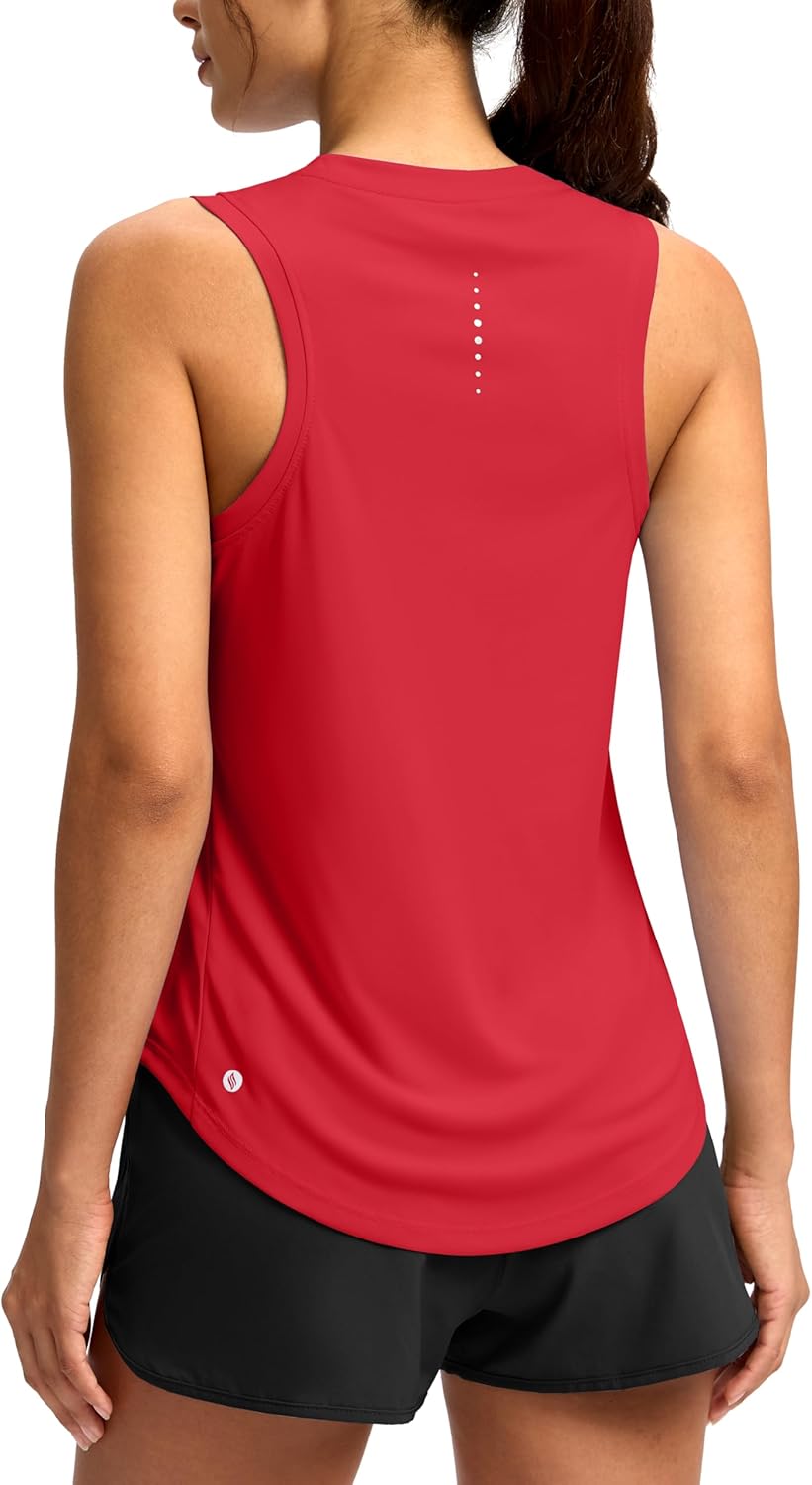 SANTINY Women's Sleeveless Workout Tank Tops - Lightweight Yoga & Tennis Shirts | Athletic Racerback Design