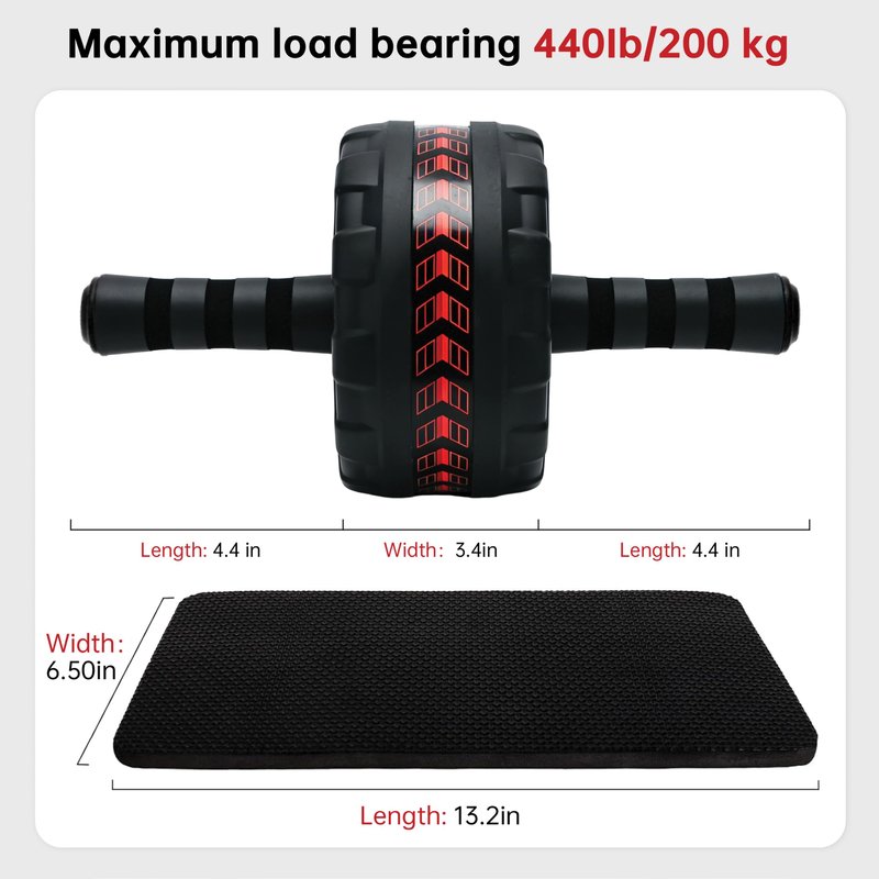 SaintCos Ab Roller Wheel for Abs Workout - Core Strength Training Equipment for Home Gym with Knee Pad, Abdominal Exercise Wheel for Men and Women
