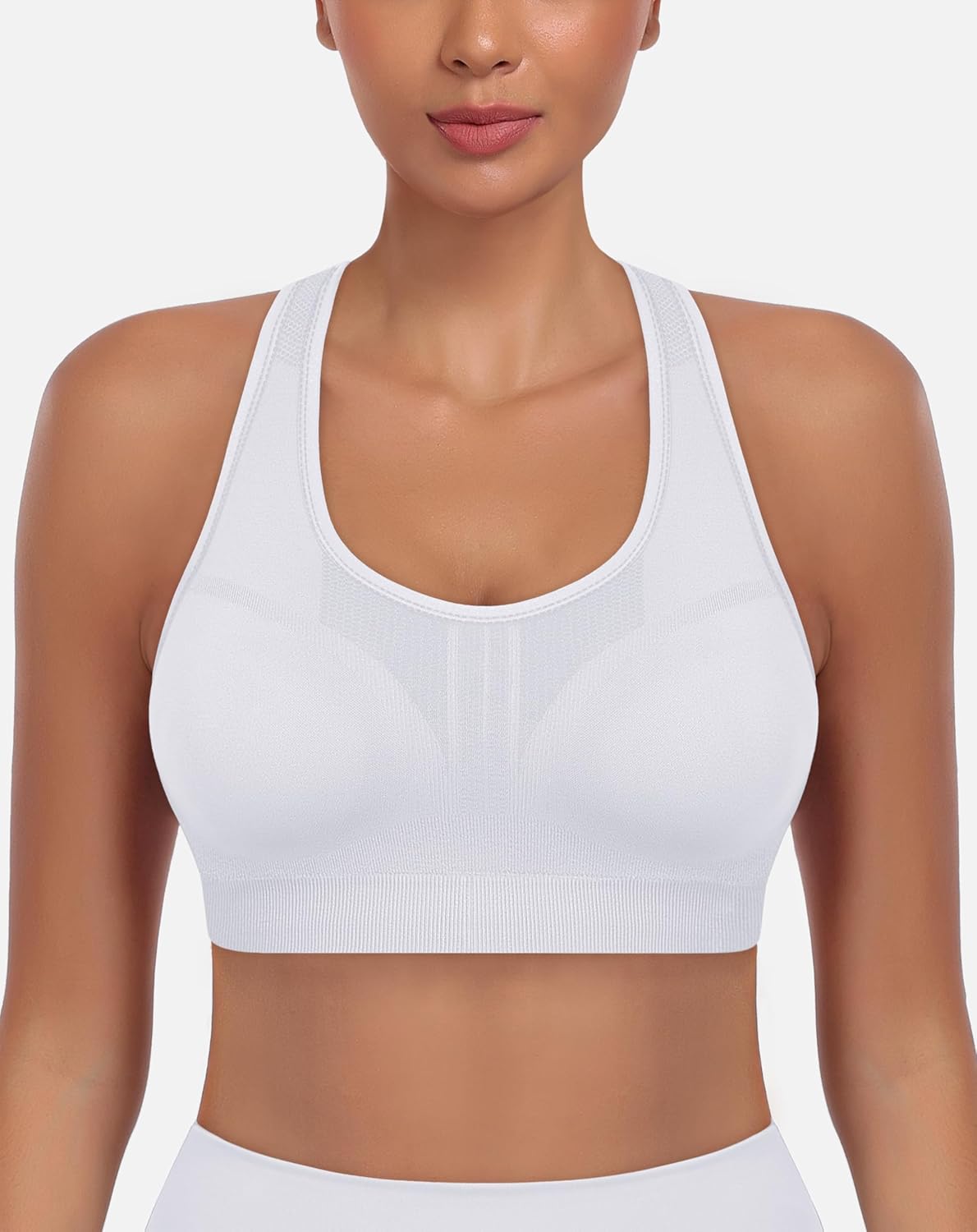 Skiennix 3-Pack High Impact Racerback Sports Bras - Padded Wirefree Workout Bra for Fitness & Yoga