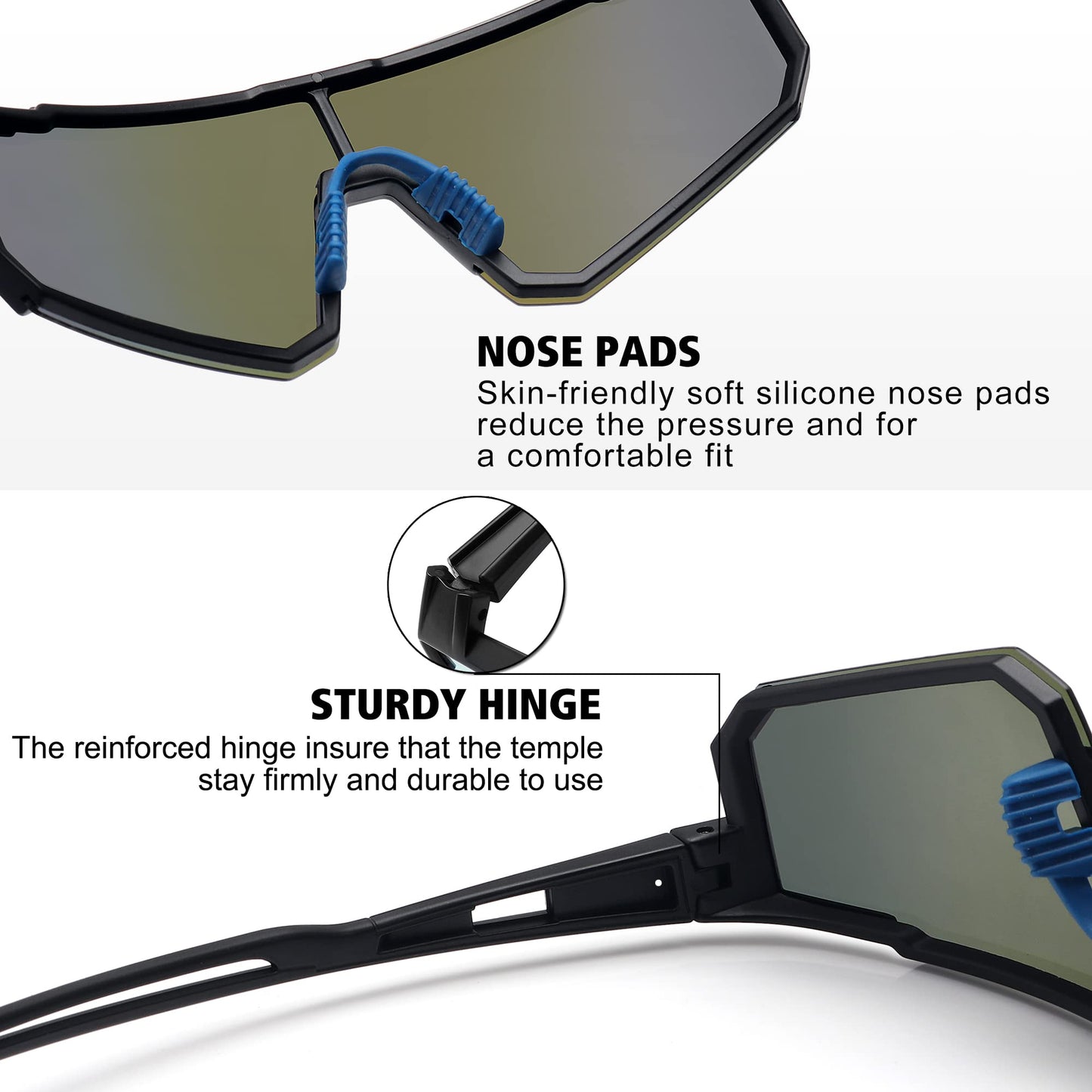 STORYCOAST Polarized Sports Sunglasses for Men Women,Cycling Running