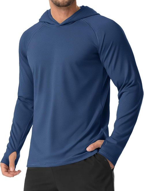 MAGCOMSEN Men's Sun Shirt - UPF 50+ Long Sleeve Lightweight Hoodie for Quick-Dry Performance | Ideal for Hiking & Workouts