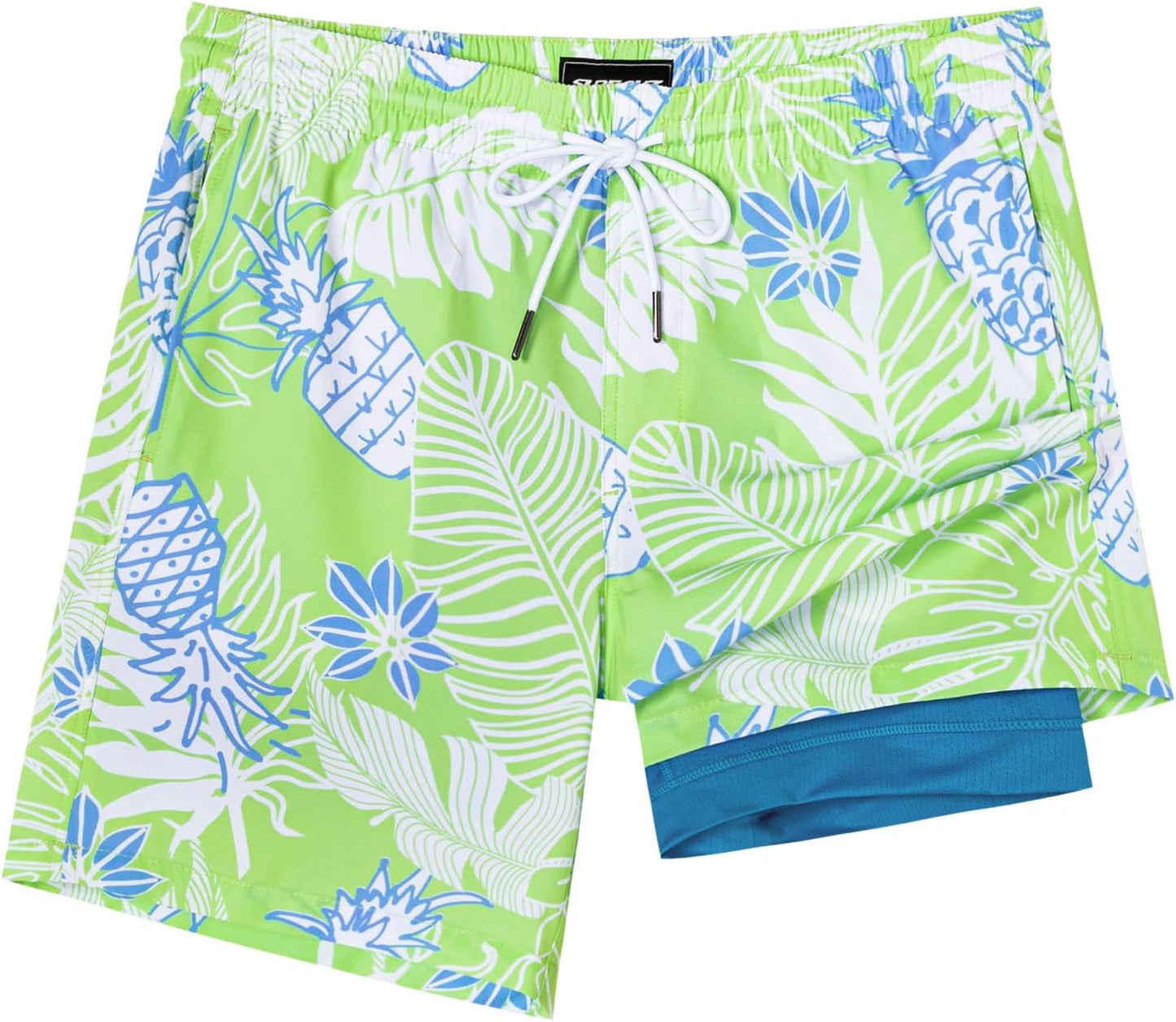 SURF CUZ Men's Swim Trunks - Quick-Dry 7" Swim Shorts with Compression Liner | Stretchy Comfort