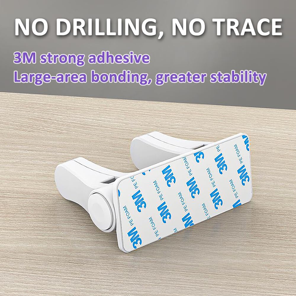 Door Lever Lock Child Proof, 2 Pack Door Handle Baby Proof No Drilling, 3M Adhesive Child Safety Cabinet Locks for Doors Simple Install and No Tools Needed, White