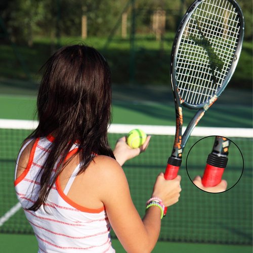 Huakaile 10 Pcs Tennis Grip Band, Silicone Racket Sealing Rings, Non-Slip Racquet Handle Finishing Ring, Overgrip Protector Fix Ring for Pickleball Paddle Badminton Squash Racquet (Black)