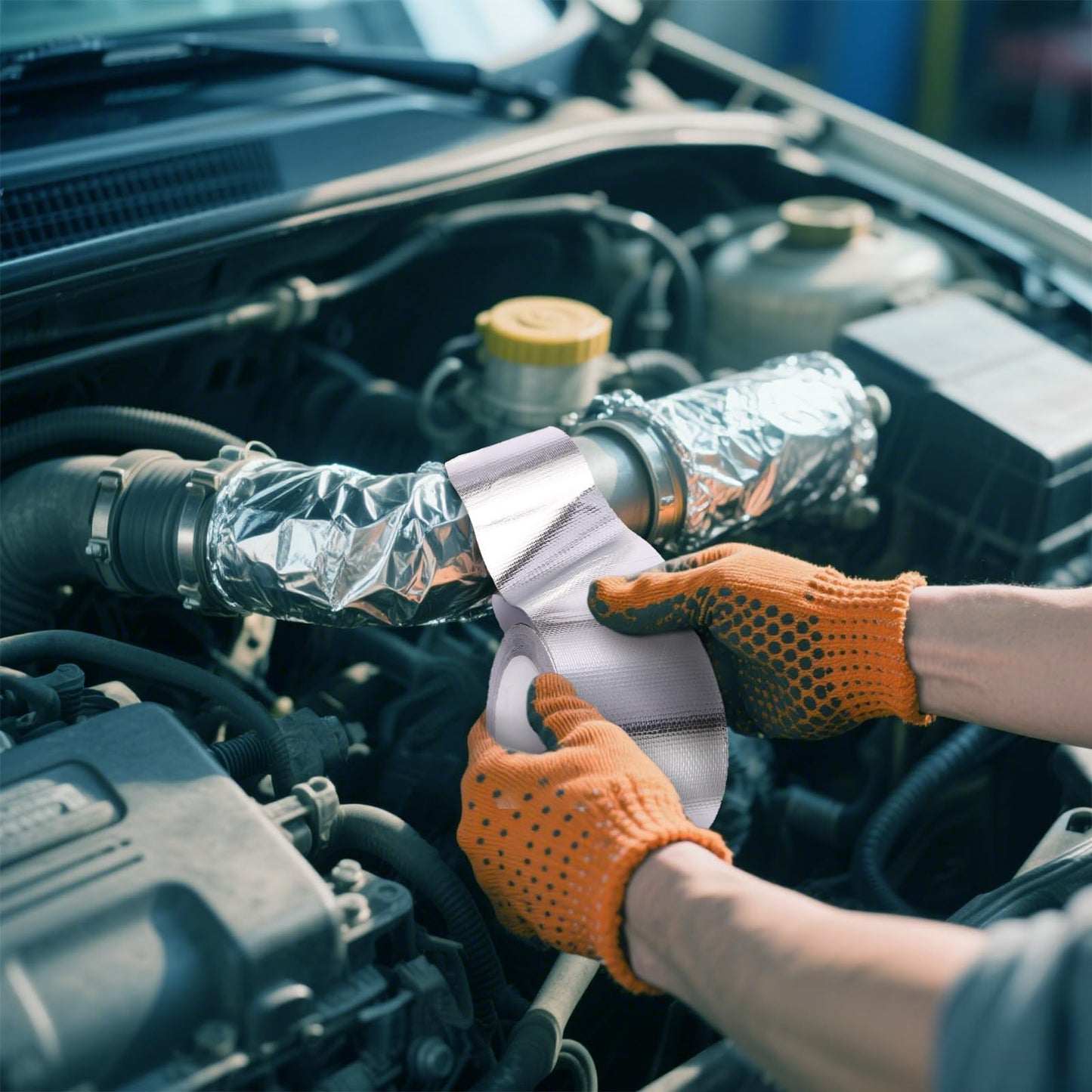 AIYUNNI Fiberglass Aluminum Foil Tape 2 Inch x 66 Feet (5.9mil) – Heavy Duty HVAC Metal Tape,High Temp Waterproof Insulation Adhesive for Ductwork, Furnace, Dryer Vent, AC, Pipe Sealing & Repair