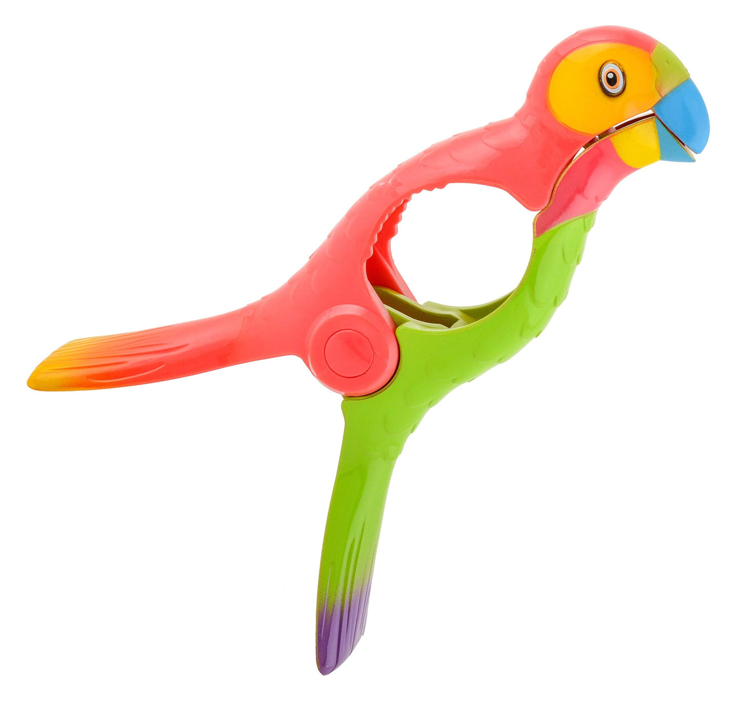 O2COOL BocaClips, Beach Towel Holders, Clips, Set of Two, Beach, Patio or Pool Accessories, Secure, Portable Clips for Towels and Chips, Parrot