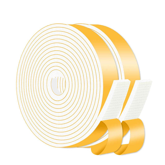 Weather Stripping,Weather Stripping for Door,Strong Adhesive, Lightproof, Soundproof Foam,Door Seal Strip for Door Frame,Window Frame(White,1 in x 1/4 in x 26Ft)