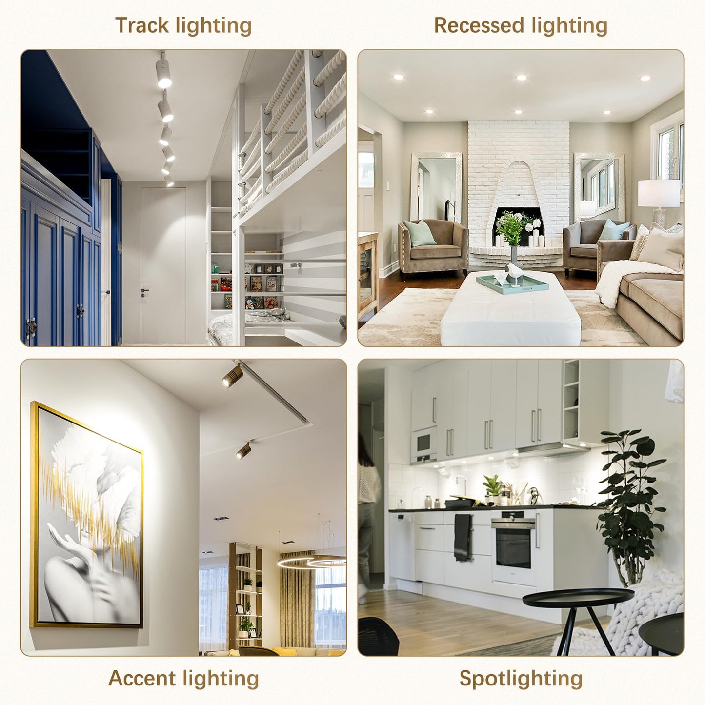 DiCUNO GU10 LED Bulb, 40W Equivalent, Natural White 4000K, Non-Dimmable, 450LM, MR16 GU10 LED for Spotlight, Track Lighting, 5W Recessed Ceiling Light Bulb with 38° Beam for Kitchen, Pack of 6