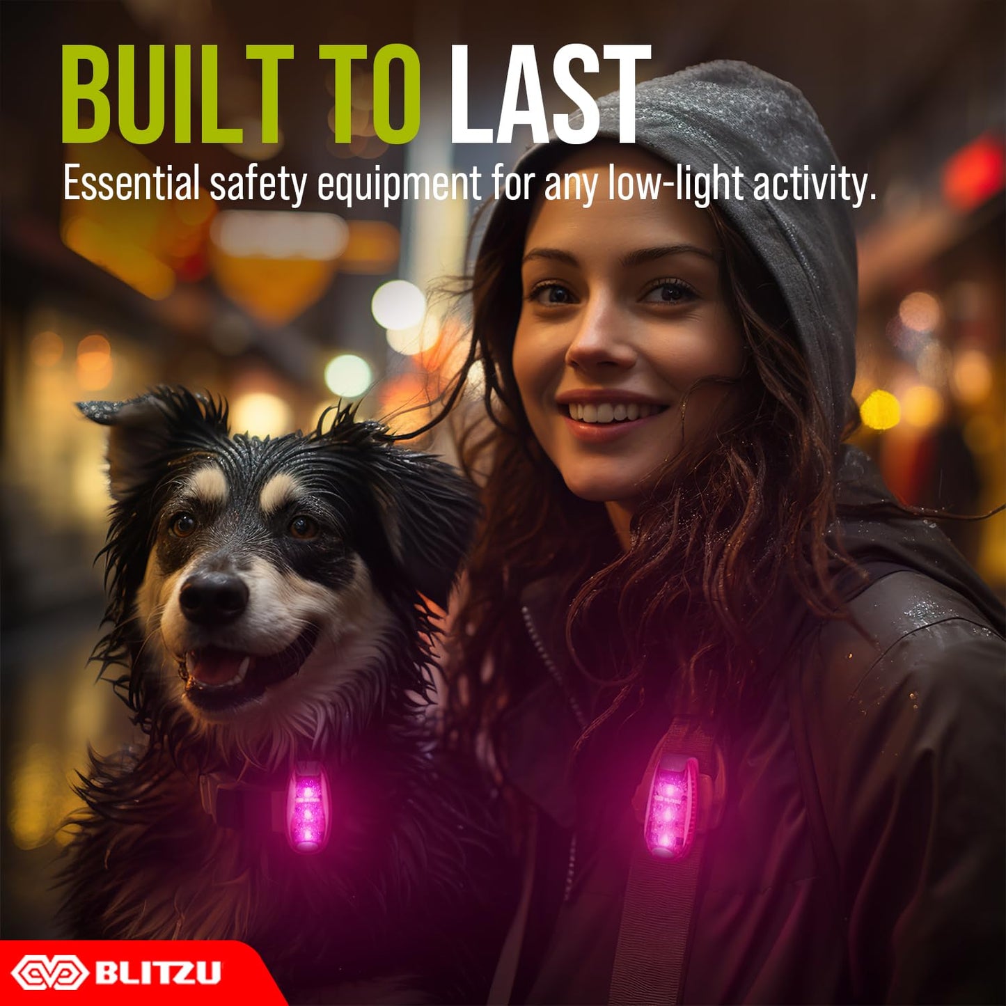 LED Safety Lights 4 Pack, Clip On High Visibility Strobe Light for Walk Run