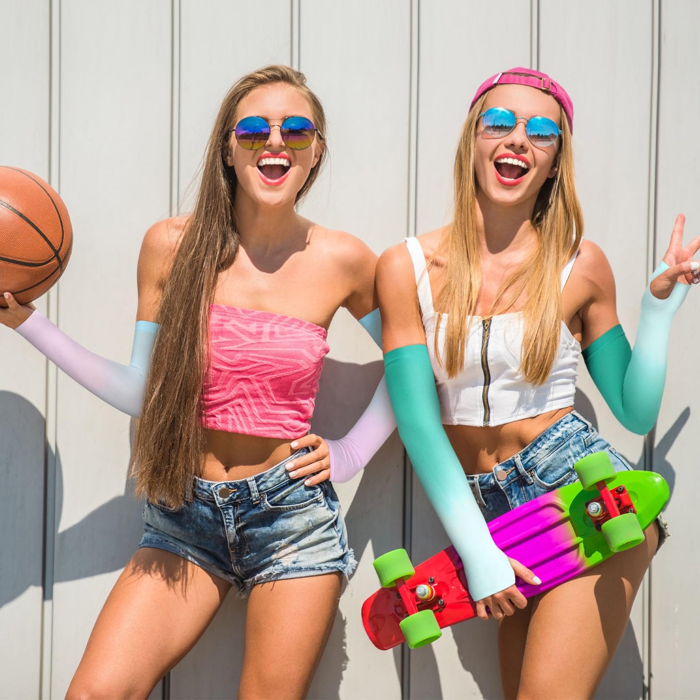 JenPen 6 Pairs UV Sun Protection Arm Sleeves to Cover Arms for Women Compression Sleeves for Men (Delicate Color,L)