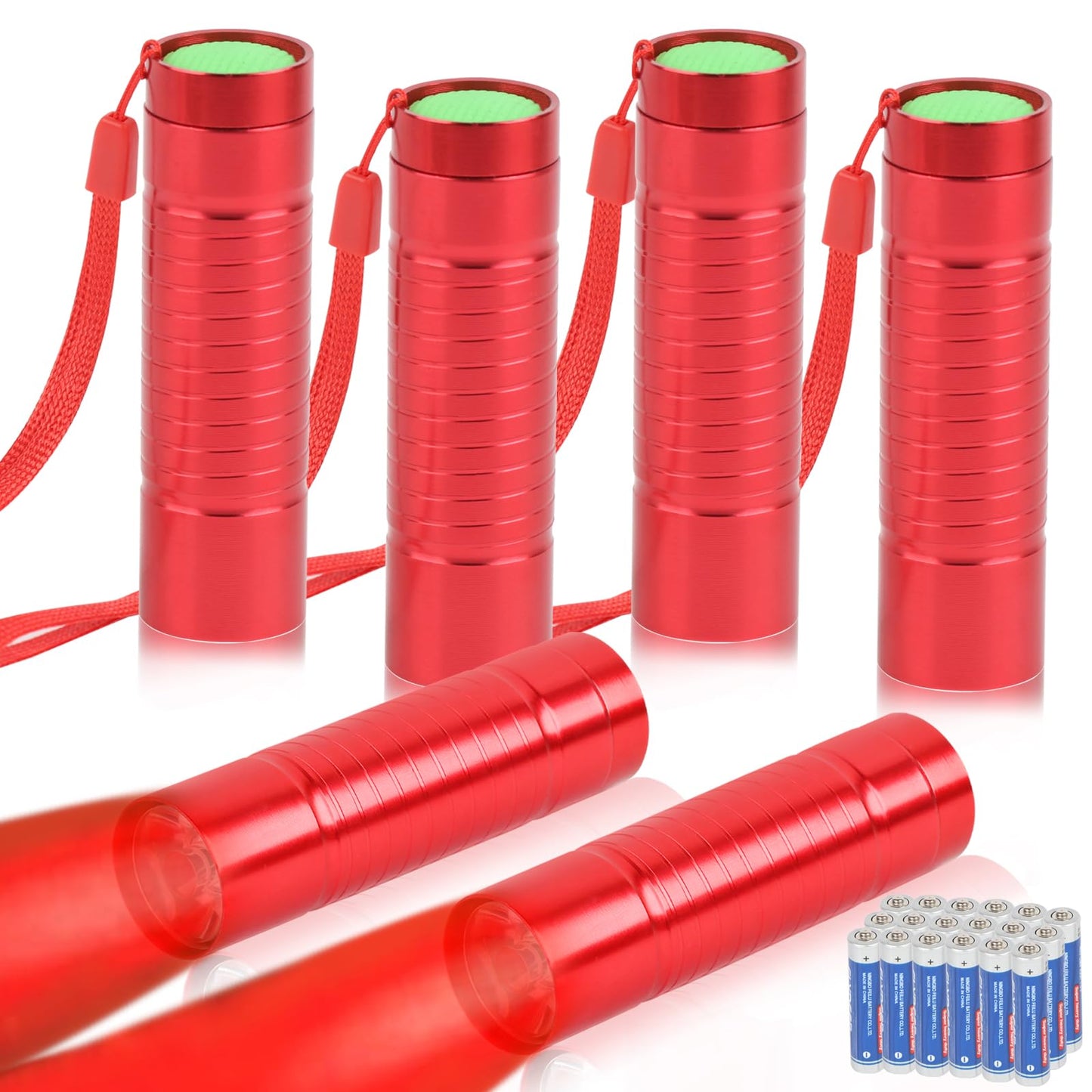 Hilngav 6 Pack Red Light Flashlight Mini, Small LED Red Flashlights Torch for Astronomy, Aviation, Night Observation and Animal Observation