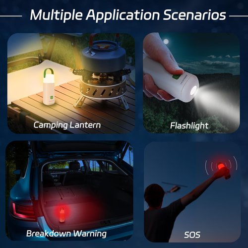 HALOSTORMS Camping Lantern, 350 Hours Running Time Rechargeable Lantern, 3200mAh Lantern Flashlight with 4 Modes, Waterproof Tent Light for Hiking, Emergency, Power Outages (Green 1PK)