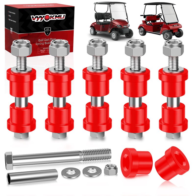 VYYOKMU EZGO TXT Spring Bushing Kit with Screw Nut, 6 Sets Golf Cart Rear Leaf Spring Polyurethane Bushings for 1994-UP TXT/Medalist, 1981-UP Club Car DS Bushing, OEM 70289G02 70291G01 1015583 1012303