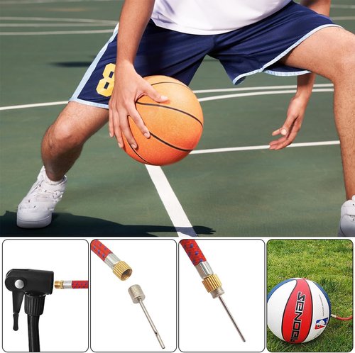 40 Pack Stainless Steel Ball Pump Needles, No Break Heavy Duty Air Pump Needles for Balls with A Pump Needle Adaptor Hose, Compatible with Football Basketball Soccer Volleyball Rugby and Other Balls