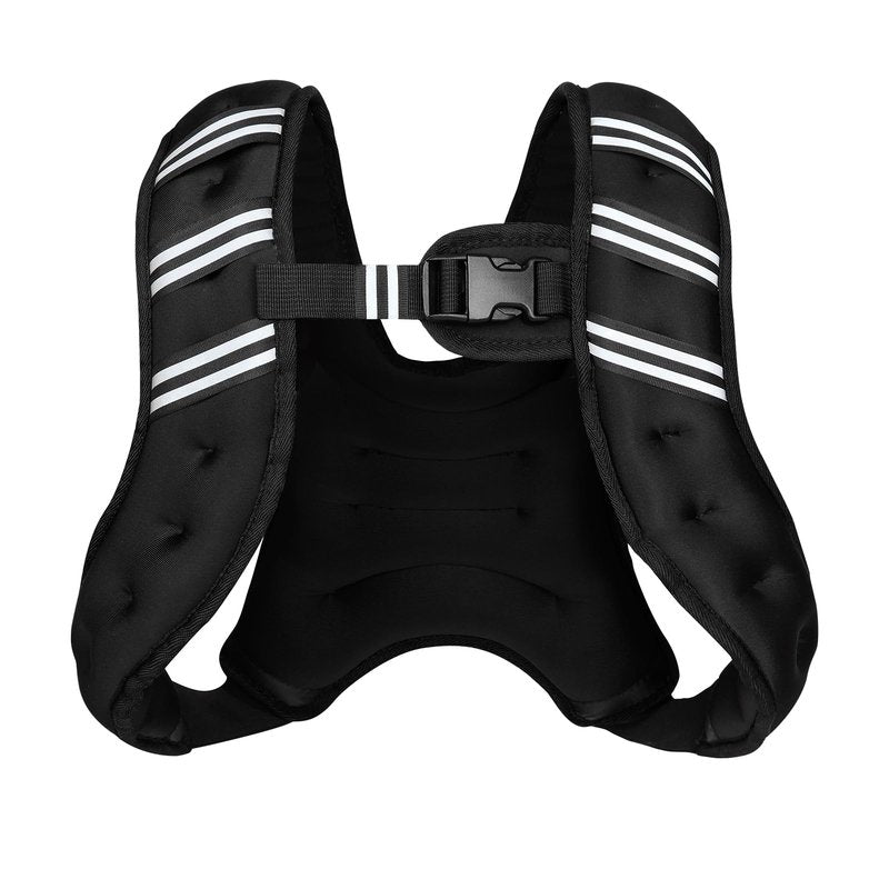 Weighted Vest for Women Men, 6lb/8lb/12lb/16lb/20lb/25lb/30lb Adjustable Weight Vest with Reflective Stripes for Workout, Strength Training, Running, Fitness, Muscle Building, Weight Loss, Rucking Vest (Black, 12lb)
