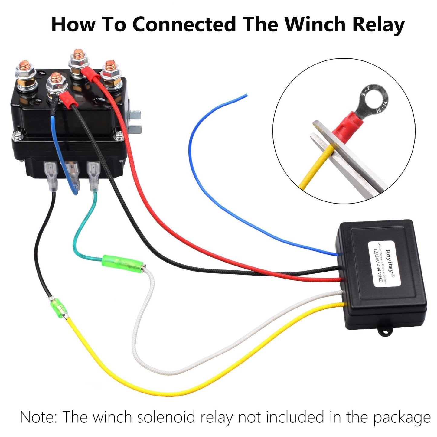 Royitay Wireless Winch Remote Control Kit for Car Truck Jeep ATV SUV 12V 24V Handset Recovery Winch Control Remote Electric Remote Control Waterproof Winches Wireless System