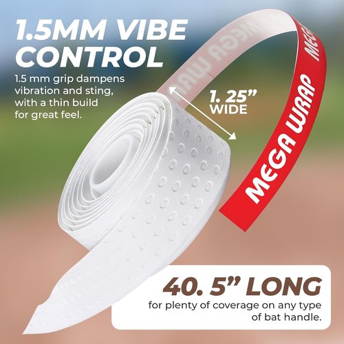 Hot Glove Mega Wrap Bat Grip - 1.5mm Tacky Design for Enhanced Performance