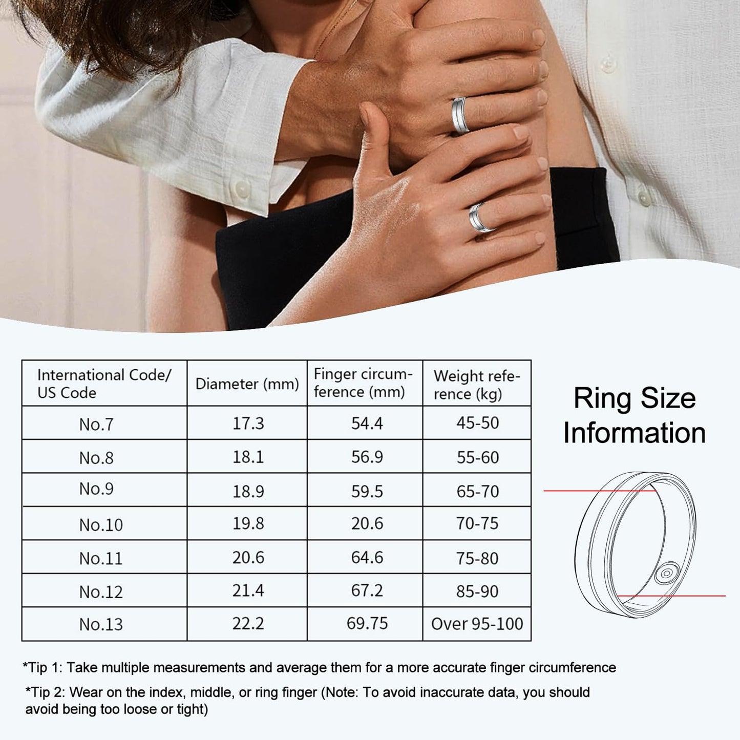 Smart Ring for Women Men,Fitness Tracker Ring with Heart Rate, Sleep Monitoring, Blood Oxygen, Step Counting for iOS and Android, No Subscription Fee, Waterproof, Valentines Day Gifts(NewSilver, 11)
