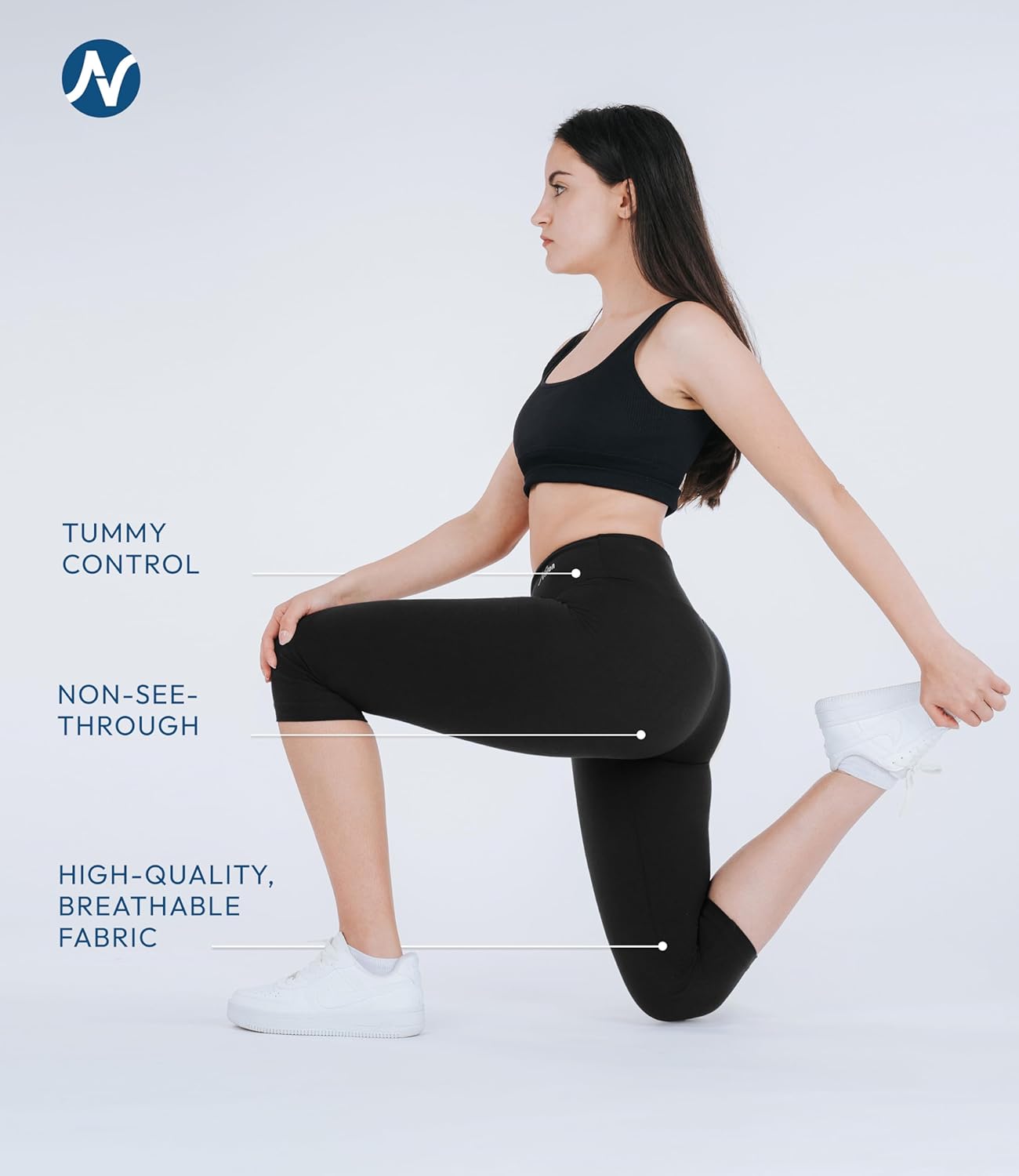 Nirlon Women's Capri Leggings - High Waist Yoga Pants for Comfort & Style | 3/4 Length