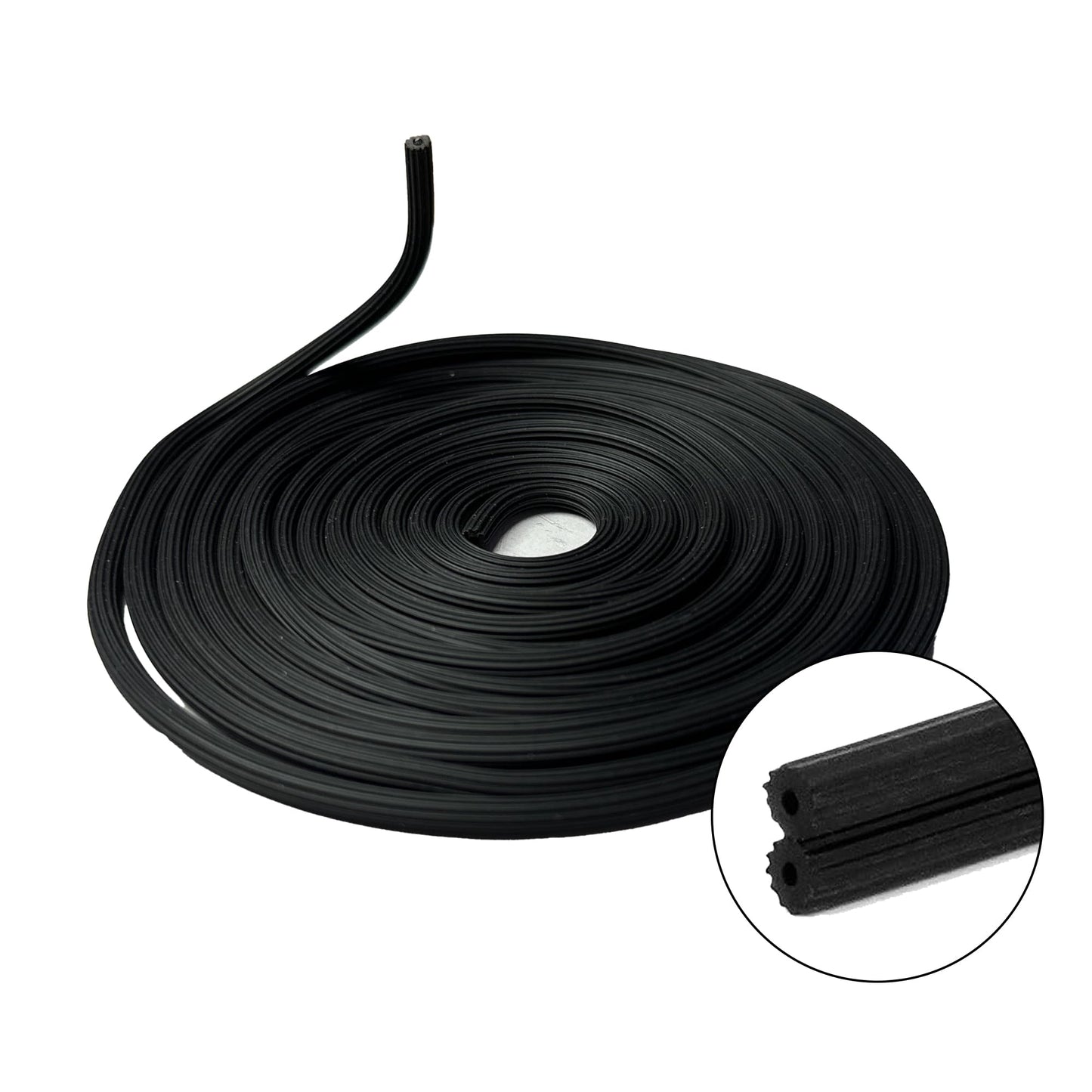 Moyios Window Screen Spline 0.137in*100ft Window Screen Repair Tool, Window Screen Retainer Spline, Black, Round