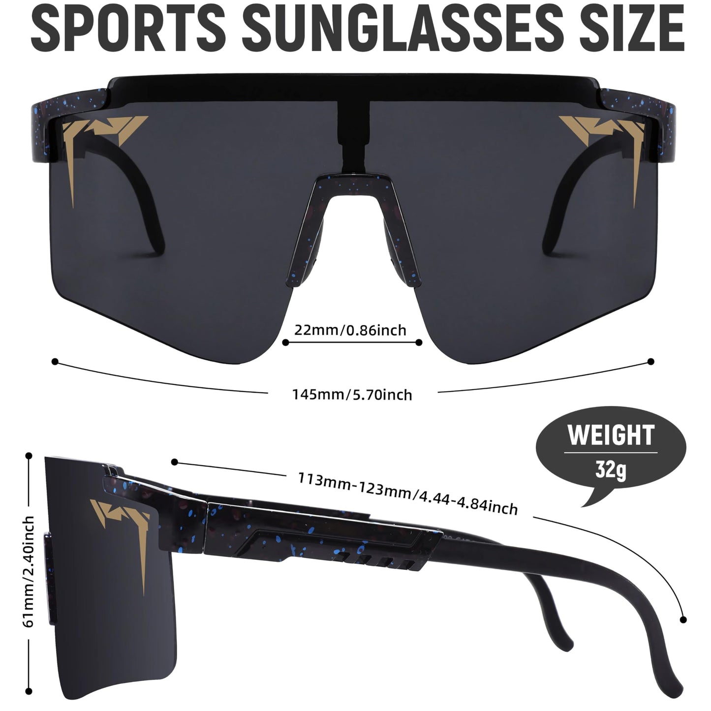 AAROX Sports Sunglasses Men-Women, Vipers Sunglasses for Mens Anti-UV Youth Baseball Softball Glasses Ages 12 & Up (PA-01)