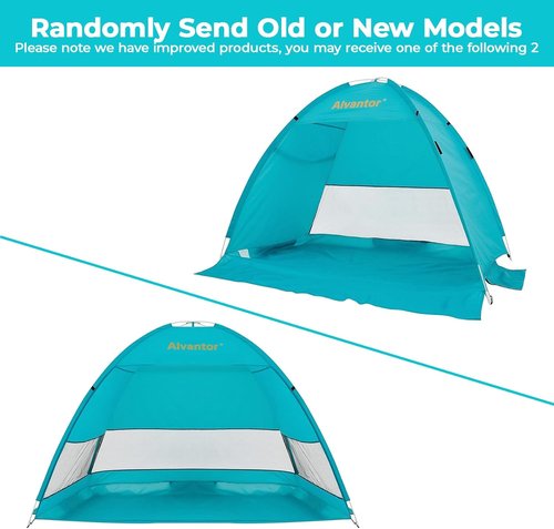 Alvantor® Beach Tent - Automatic Pop-Up Sun Shelter with UPF 50+ Protection | Lightweight & Windproof for 2-3 People