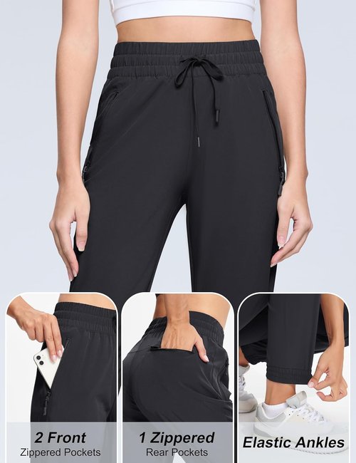 MAGCOMSEN Women's Hiking Pants - Lightweight Quick-Dry Athletic Joggers with Pockets | Ideal for Outdoor Travel