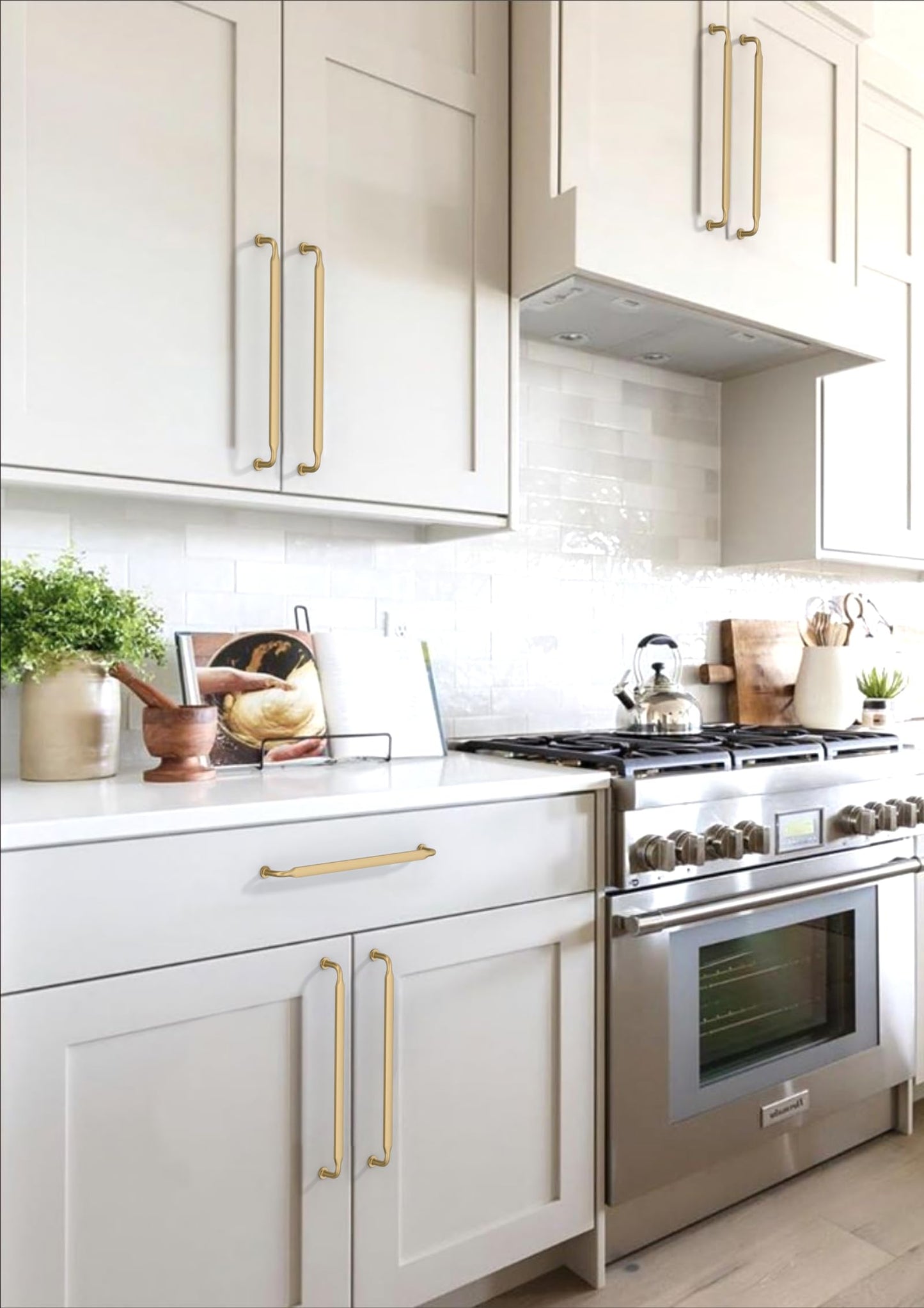 Asimerdeco 10 Pack Champagne Bronze Cabinet Pulls 10 Inch(254mm) Kitchen Cabinet Handles Solid Zinc Alloy Cabinet Hardware Drawer Pulls