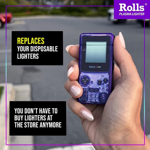 Rolls Electric Lighter - Stocking Stuffers - Gifts for Men - Cool Lighters - Electric Lighters Rechargeable - Mens Gifts - Retro Gamer - Birthday Gifts for Men - (Atomic Purple)