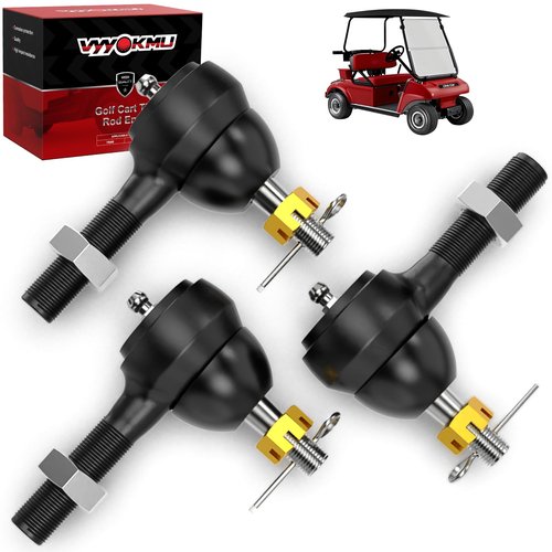 VYYOKMU Ball Joint Kit, 3PCS Golf Cart Tie Rod Ends with Grease Fitting fit for Club Car DS 1976-2008 Gas & Electric, 2*Left-Hand OEM# 7540, 1*Right-Hand OEM# 7539, Tie Rod End for Golf Cart Club Car