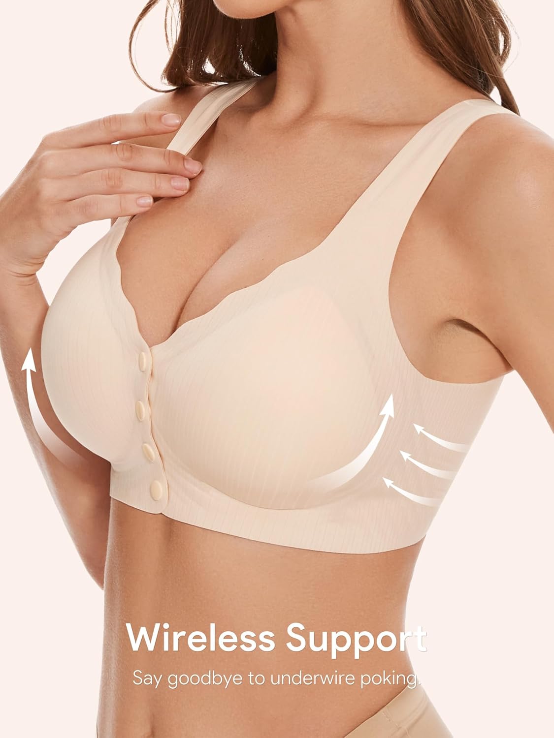 Skiennix Seamless Front Close Bras for Women - Post-Surgery Comfort & Full Coverage Bralettes