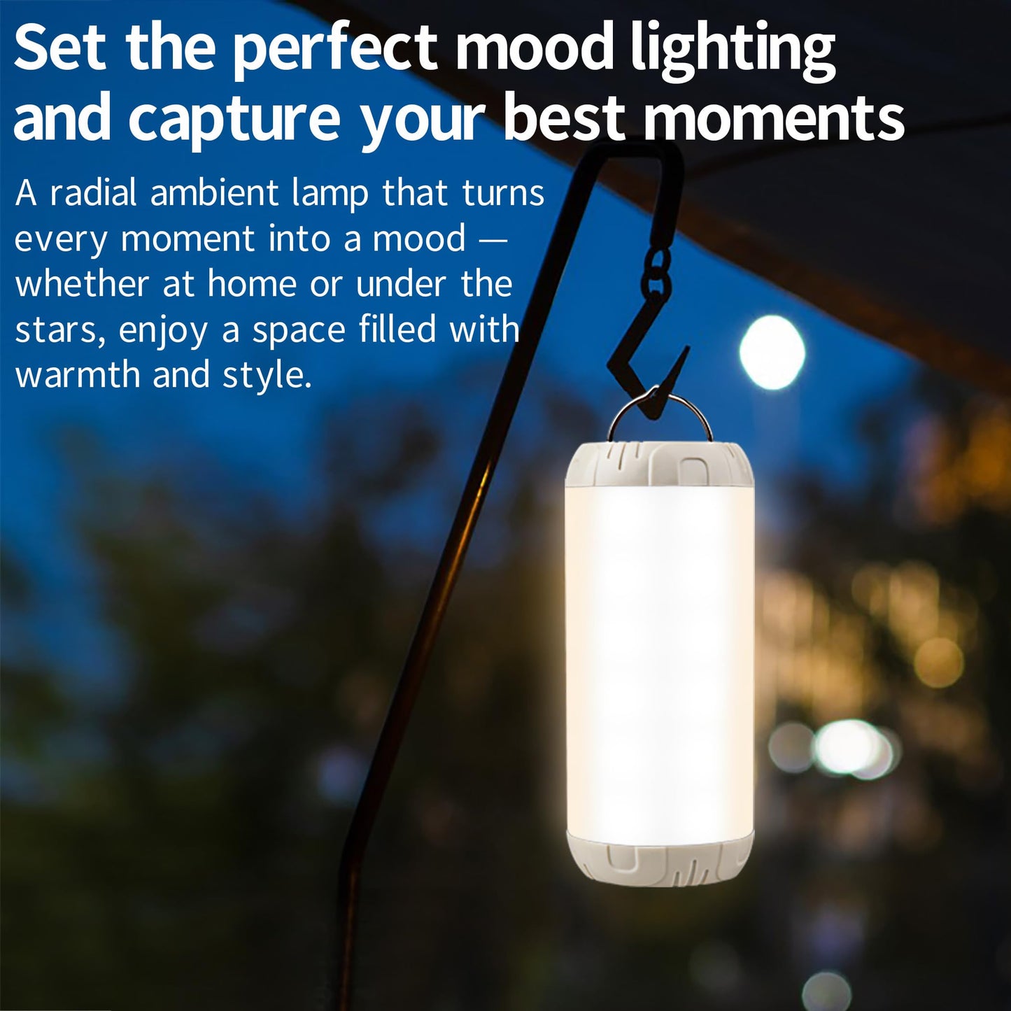 Sawjay Rechargeable Camping Lantern, 1200 Lumens Ultra Bright Portable LED Lantern, Up to 80 Hours Runtime, IP68 Waterproof, 3 Light Modes + SOS Emergency Light for Power Outages, Hiking, Hurricane