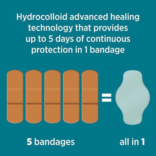 BAND-AID Pro Heal Hydrocolloid Bandages - 100% Waterproof, Ultra-Thin, Large Size, 6 ct | Advanced Healing