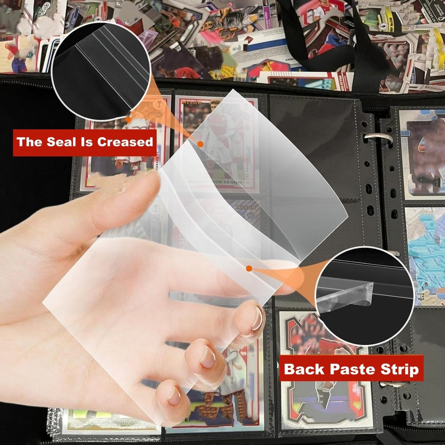 Skiennix 300ct Card Sleeves - Triple Protection Hard Plastic TopLoads & Penny Sleeves | 3"x4" Sports Trading Card Holder