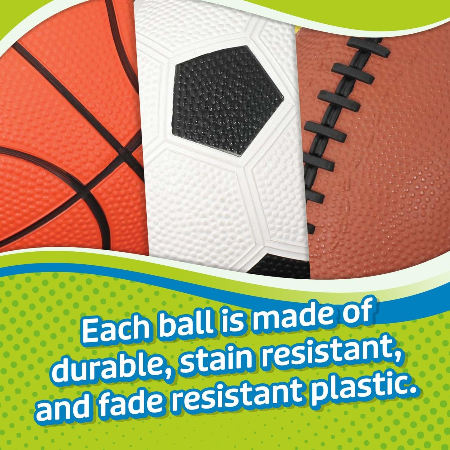 Toysmith Pro-Ball Set | 3-Pack Toddler Sports Balls for Ages 3+ - Indoor/Outdoor Play, Gift Idea