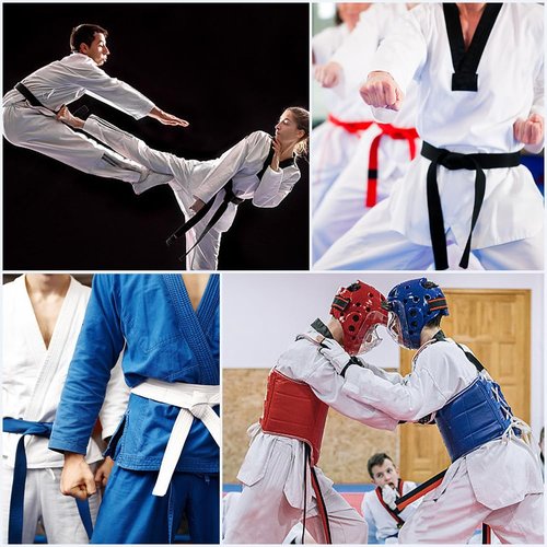CREATCABIN White Karate Belts Polyester Martial Arts Belt Judo Brazilian Jiu-Jitsu TKD Aikido Uniform Rank Belt Long Soft Universal Fit Adult Taekwondo Belts for Men Sports Training Equipment 9.84ft