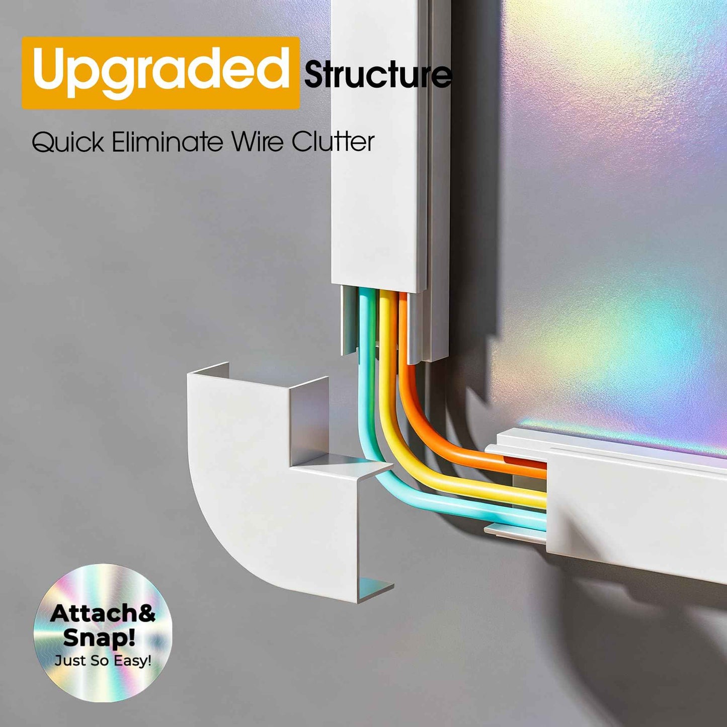 212.6in Cord Covers for 2-3 Wires on Wall, TV Cord Hider Wall, Paintable Cable Hider Raceway, Easier Set-up Wire Hider Wire Covers for Cords on Wall, Self-Adhesive Cable Cover, W0.95 H0.55in, White