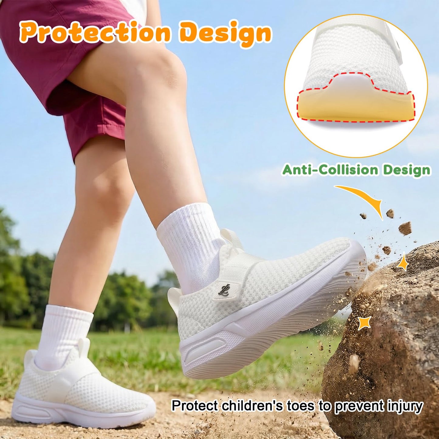 LeIsfIt Toddler Shoes Girls Boys Tennis Shoes Kids Lightweight Sneakers Breathable Athletic Running Walking Shoes White 9 Toddler